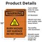Signmission Hot Surface Sign, 10 in H x 7 in W, Aluminum, Burn Hazard Hot Surface With Symbol OS-2PACK-WS-A-710-V-13004 - alternate 2
